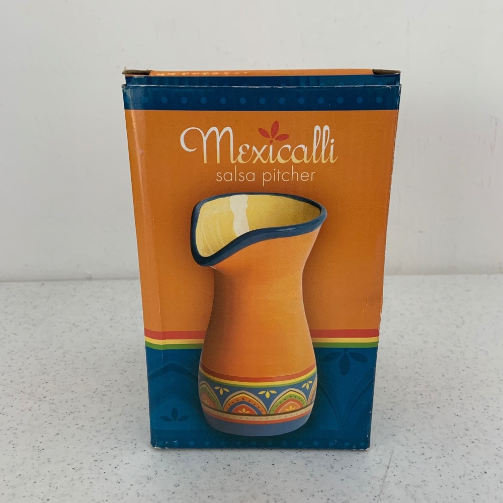 New Mexicalli Fiesta Ceramic Southwestern Style Salsa Pitcher